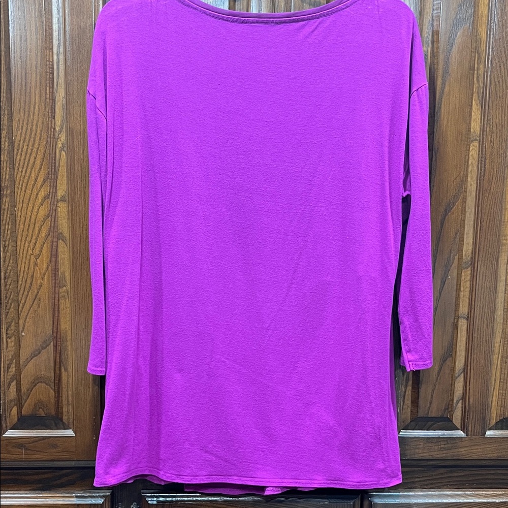 Halston Magenta Scoop Neck Top Medium - Picture 9 of 9